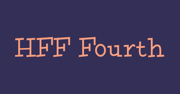 HFF Fourth Rock font thumbnail